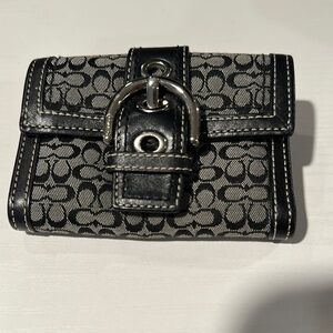 Coach Black and Gray Signature Wallet